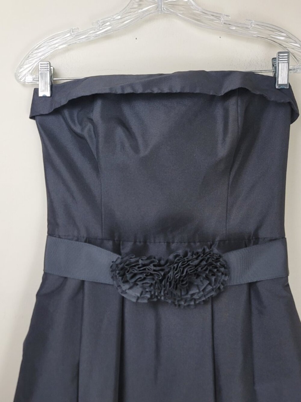 WHBM Strapless Black Cocktail Dress Size 4 Fit Flare Mini Little Black Dress - Picture 5 of 12